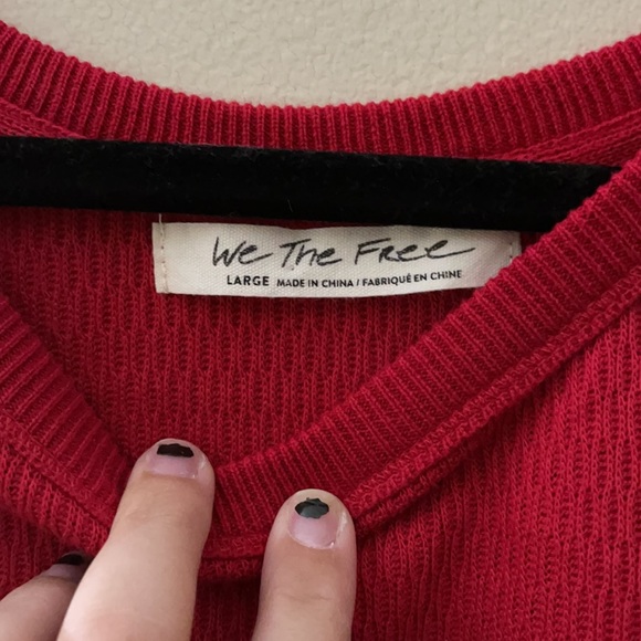 Free people knit pullover with striped sleeves, NWT - Picture 4 of 5